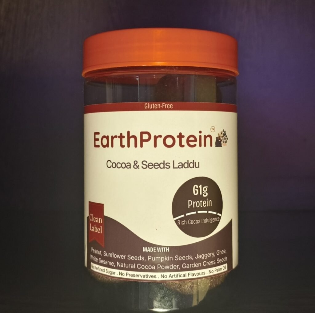 EarthProtein Cocoa and Seeds Laddu with 6.1 g protein